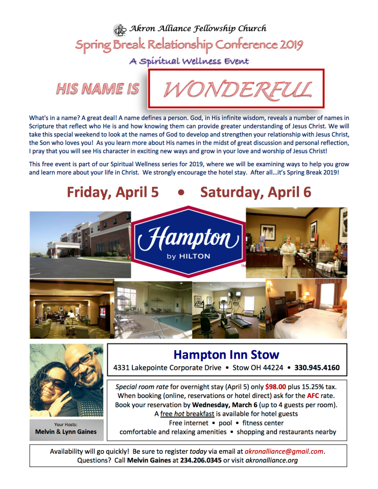 Spring Break 2019 Flyer Complete Text